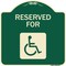 Signmission Designer Series-Graphic Handicapped Reserved Green Heavy-Gauge Aluminum, 18" x 18", G-1818-9973 A-DES-G-1818-9973 - alternate 1